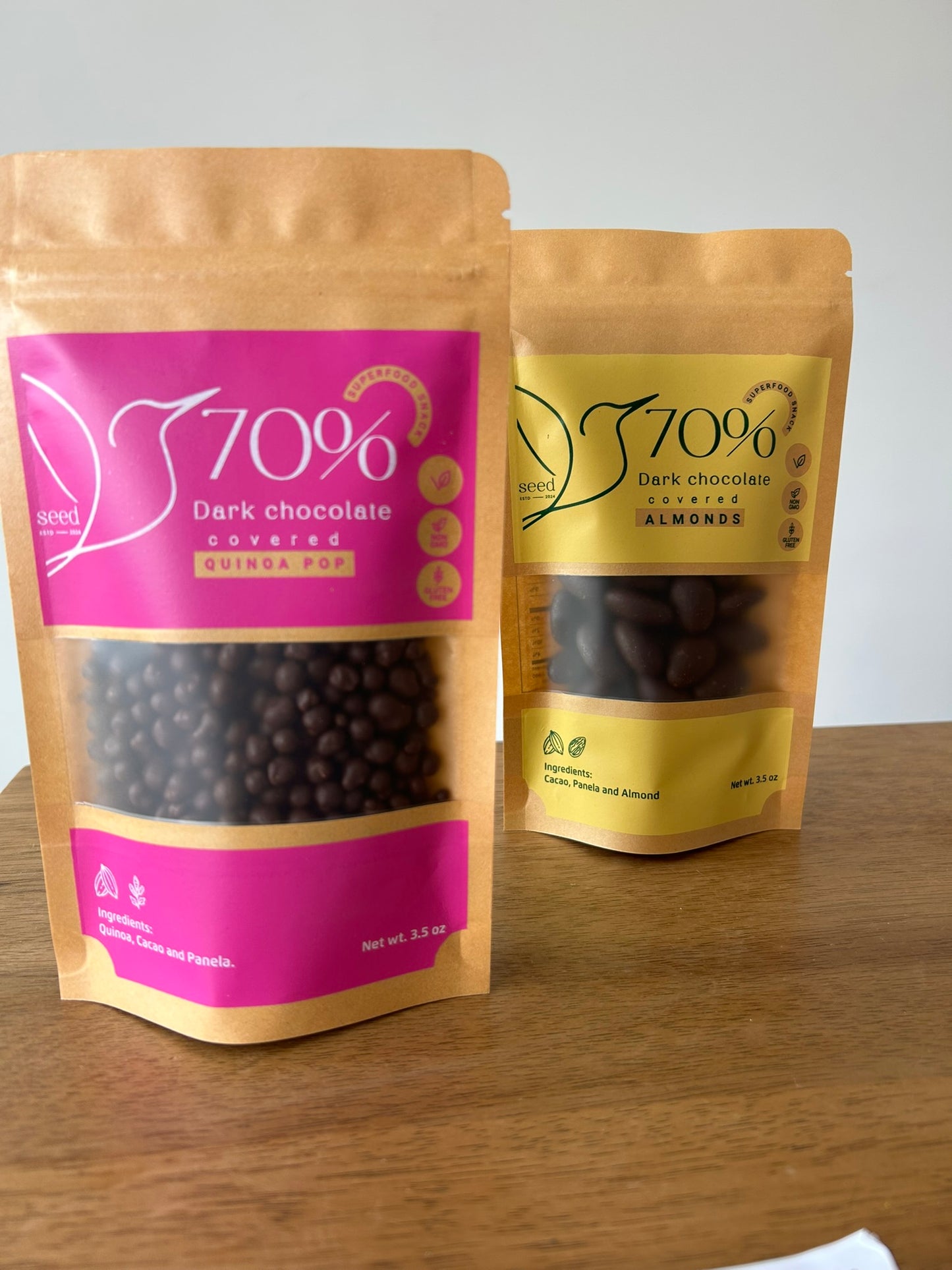 Almendras cubiertas con cacao al 70%
