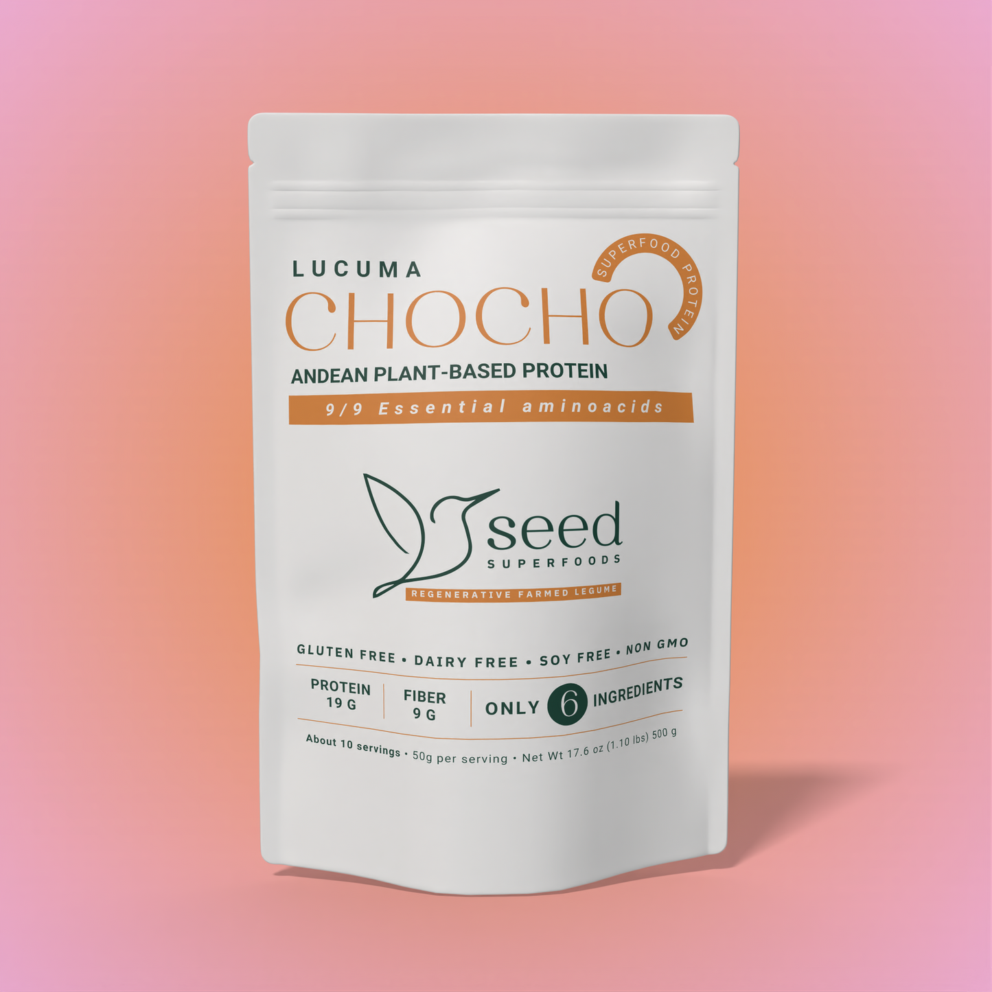 LUCUMA CHOCHO | PLANT-BASED | 20G PROTEIN | 6 INGREDIENTS | 1.1 LBS