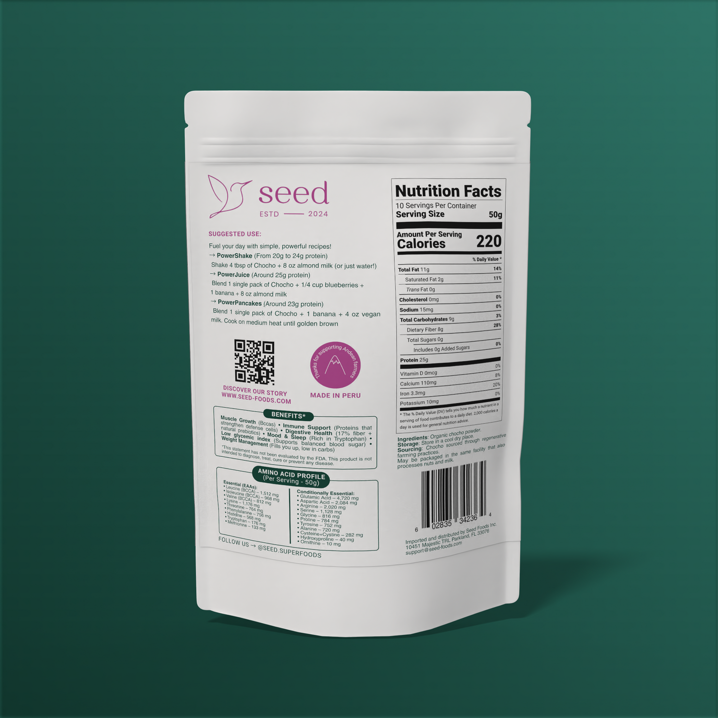 PURE CHOCHO | PLANT-BASED | 25G PROTEIN | 1 INGREDIENT | 1.1 LBS