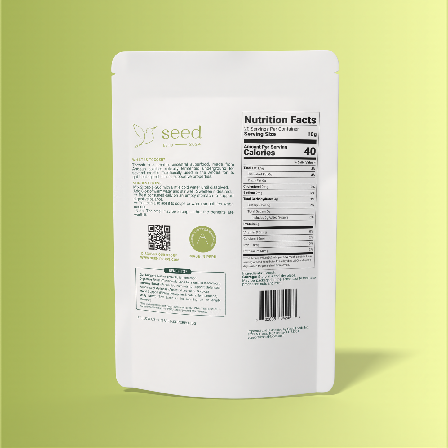 TOCOSH | PROBIOTIC SUPERFOOD | ANCESTRAL GUT SUPPORT | 7oz