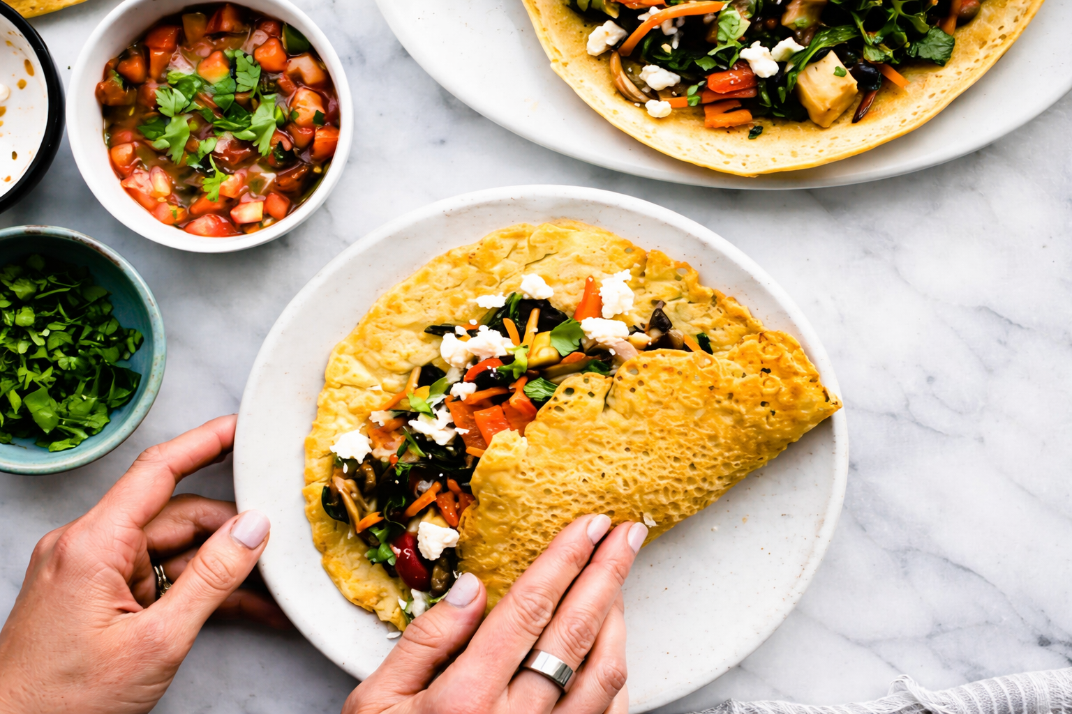 Savory Chocho Protein Pancakes (Flatbread-Style)