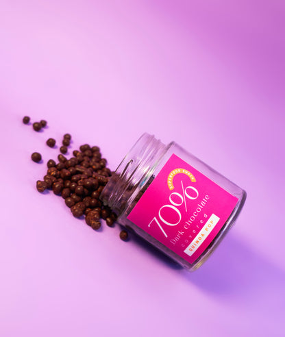 Quinua Pop cubierta con cacao al 70 %