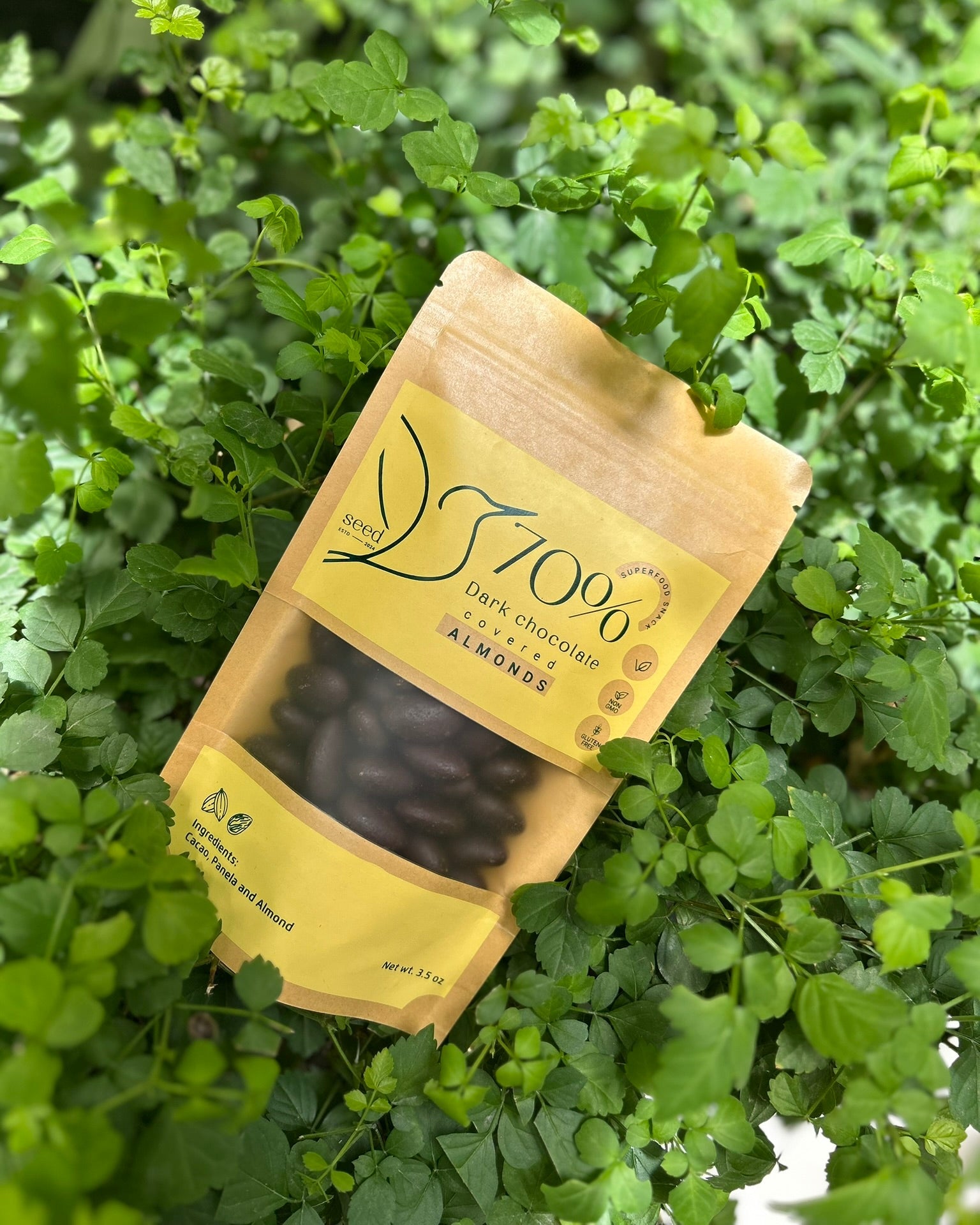 70% DARK CHOCOLATE COVERED ALMONDS(3.5oz)