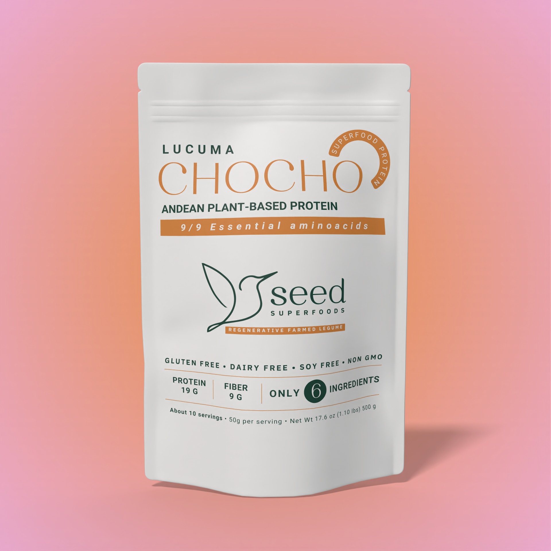 CHOCOLATE CHOCHO | PLANT-BASED | 20G PROTEIN | 7 NATURAL INGREDIENTS | 1.1 LBS