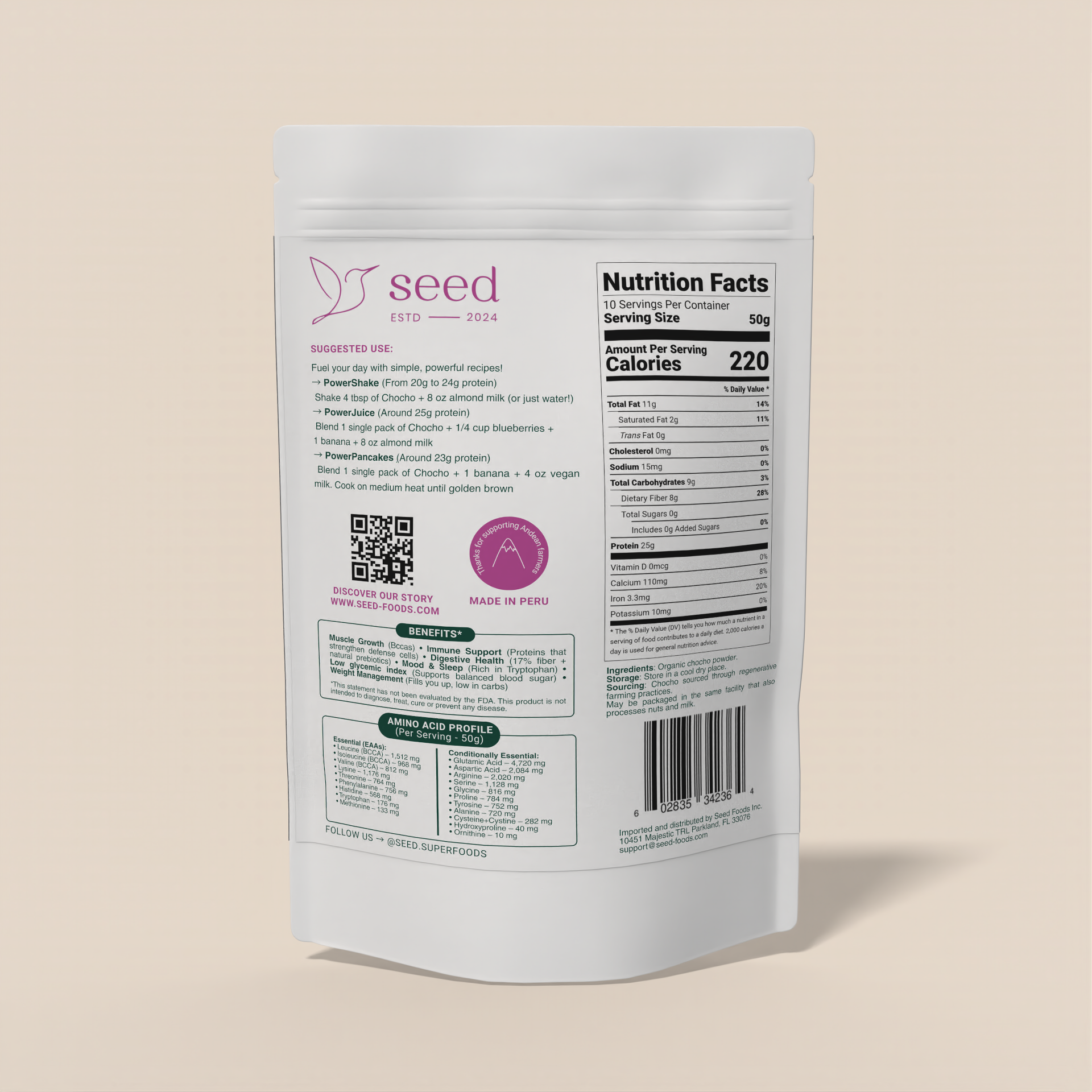 PURE CHOCHO | PLANT-BASED | 25G PROTEIN | 1 INGREDIENT | 1.1 LBS