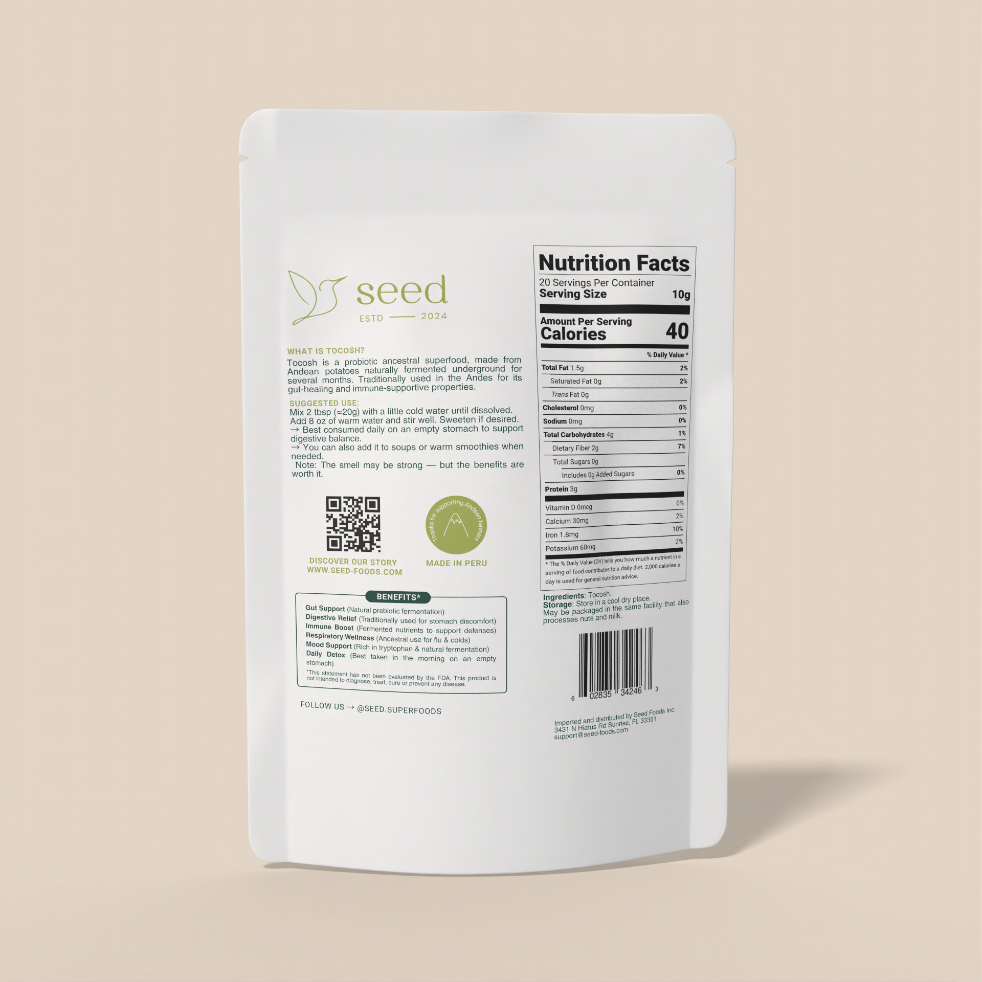 TOCOSH | PROBIOTIC SUPERFOOD | ANCESTRAL GUT SUPPORT | 7oz