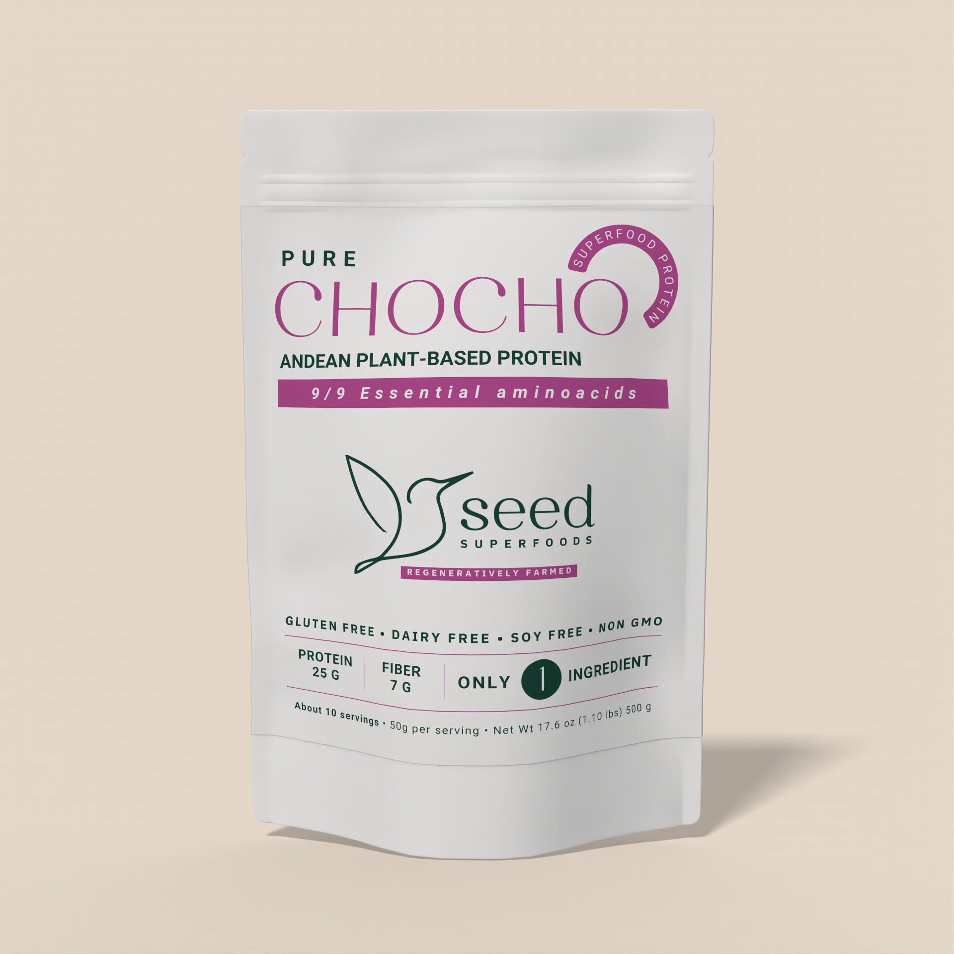 PURE CHOCHO | PLANT-BASED | 25G PROTEIN | 1 INGREDIENT | 1.1 LBS